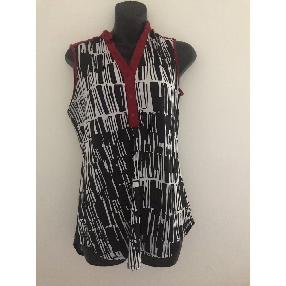 Perception Concepts Red Sleeveless Blouse Tank Top Size S